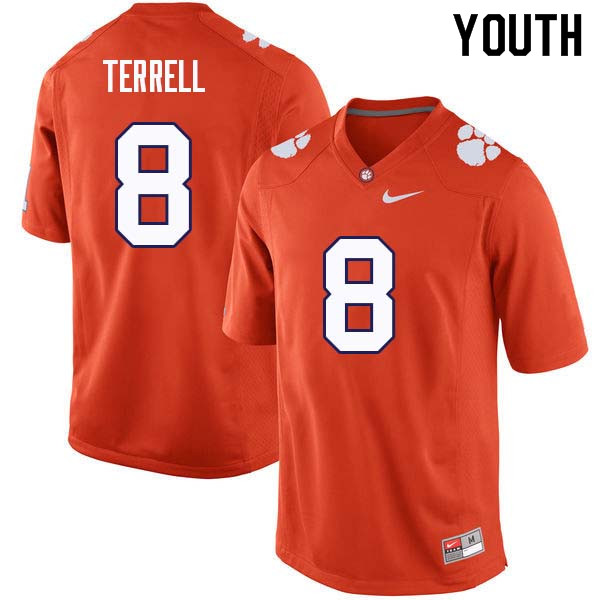 Youth #8 A.J. Terrell Clemson Tigers College Football Jerseys Sale-Orange - Click Image to Close